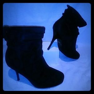 Black suede boots